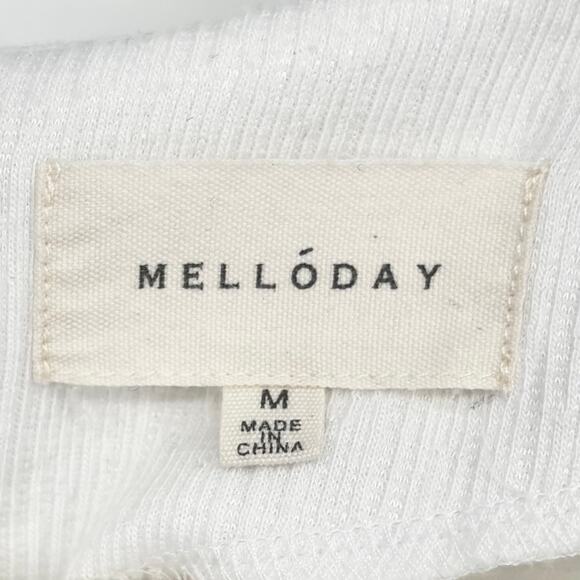 Melloday White Oversized Textured Blouse Size M - Picture 5 of 6